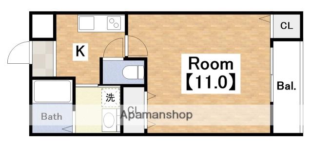 ルアン阿倍野(1K/3階)の間取り写真