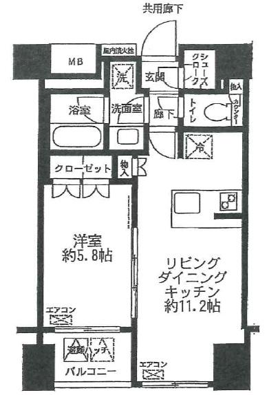 リビオ日本橋浜町パークフィール(1LDK/6階)の間取り写真