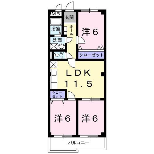 フロンティア21(3LDK/3階)の間取り写真