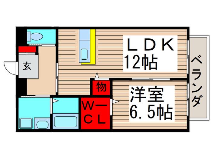 ベルウッド(1LDK/1階)の間取り写真