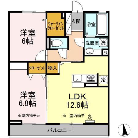 ブランキューブ(2LDK/3階)の間取り写真