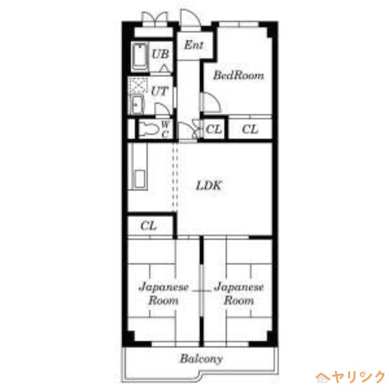 里水マンション A(3LDK/3階)の間取り写真