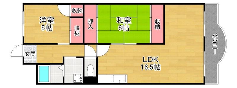 BELONG枚方東1番館(2LDK/3階)の間取り写真