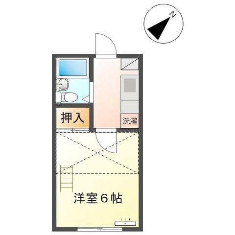 染東ハイツII(1K/2階)の間取り写真