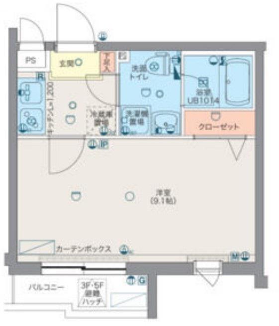 GROWS上板橋(1K/5階)の間取り写真