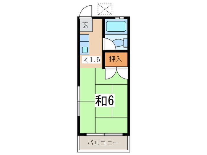 菅野ハイツ(1K/2階)の間取り写真