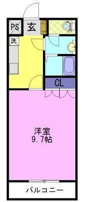 グランドゥール(1K/1階)の間取り写真