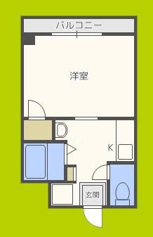 木津川TSマンション(1K/3階)の間取り写真