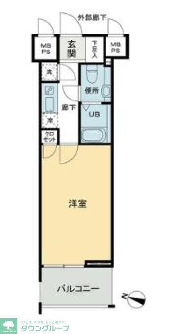 パトリア九段下(1K/14階)の間取り写真