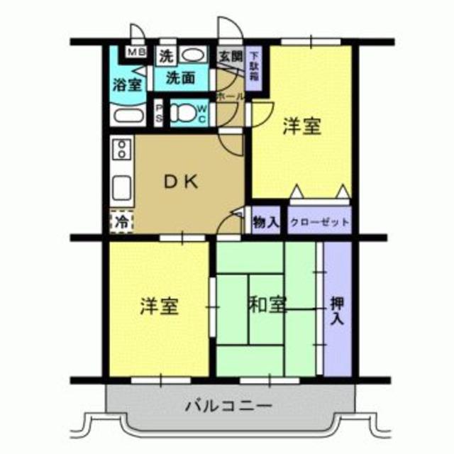ユーミー高津(3DK/1階)の間取り写真