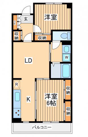 プレンディ相模原清新(2LDK/3階)の間取り写真
