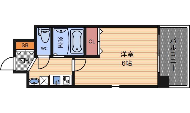 レオンコンフォート新梅田II(1K/6階)の間取り写真