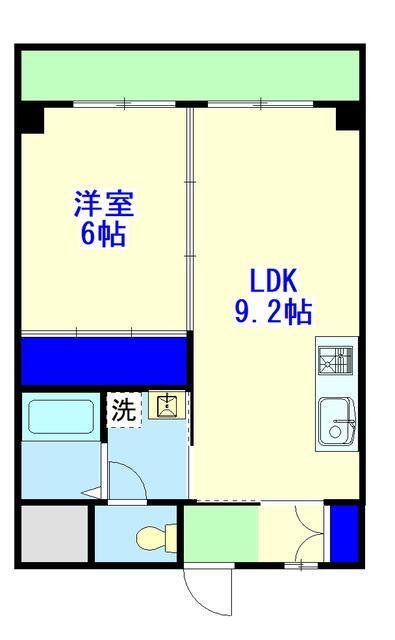 マンショングレート慶(1LDK/4階)の間取り写真