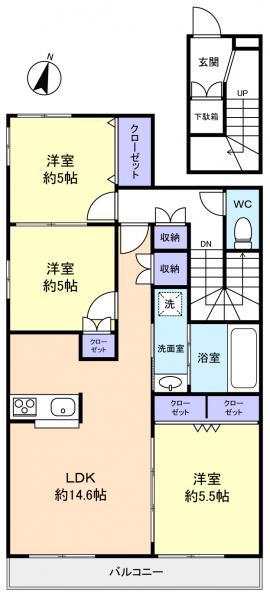 ALCYONE SHIZU(3LDK/2階)の間取り写真