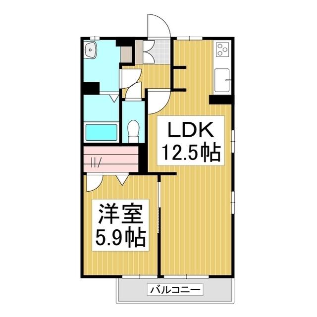 コーポいちよし2(2DK/1階)の間取り写真