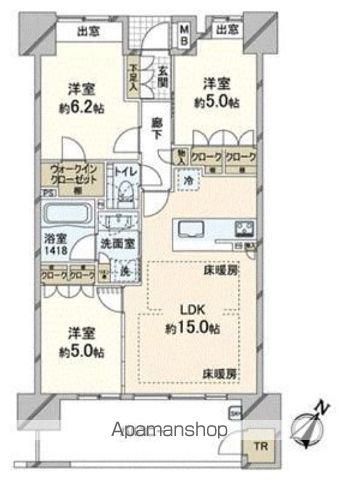 パークホームズ西新トラッドマークス(3LDK/8階)の間取り写真
