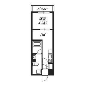 リヴシティ八王子(1DK/4階)の間取り写真