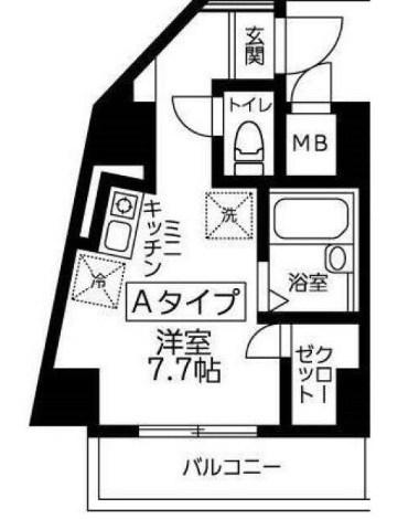 ラフィネ横須賀中央(1K/4階)の間取り写真