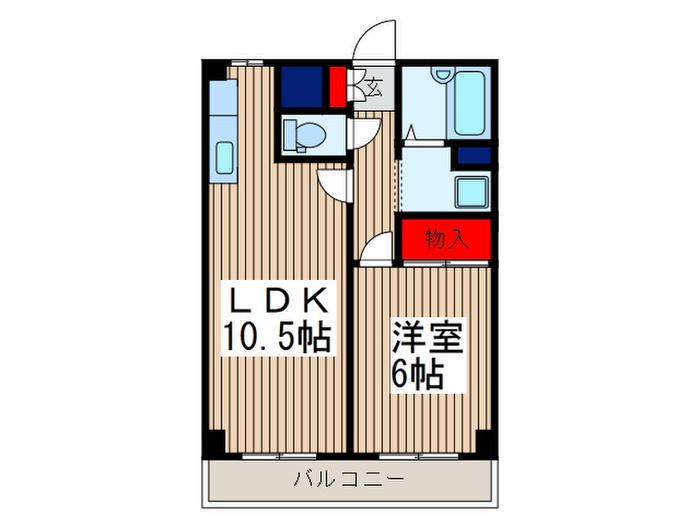 リナス美女木(1LDK/4階)の間取り写真