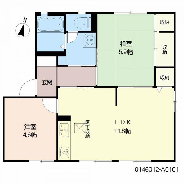 アクシス塔野  I(2LDK/1階)の間取り写真
