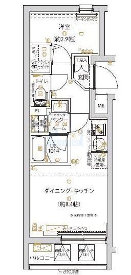 SPコート千川(1DK/4階)の間取り写真