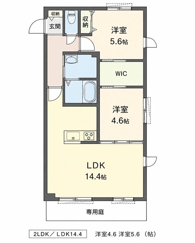 プレミアス(2LDK/1階)の間取り写真
