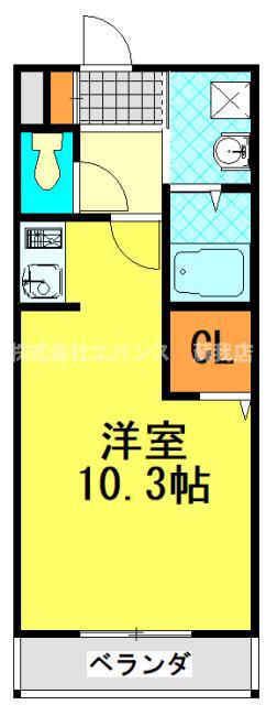 ラッキーベル鈴幸A(ワンルーム/2階)の間取り写真