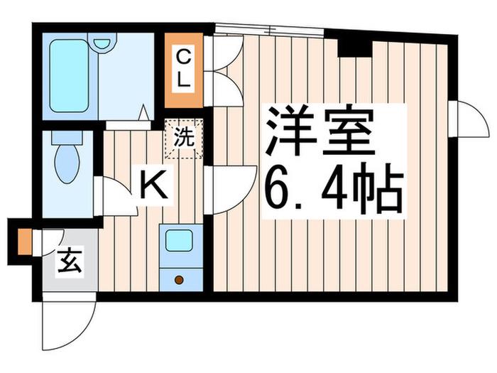 BRUN CHATEL(1K/2階)の間取り写真