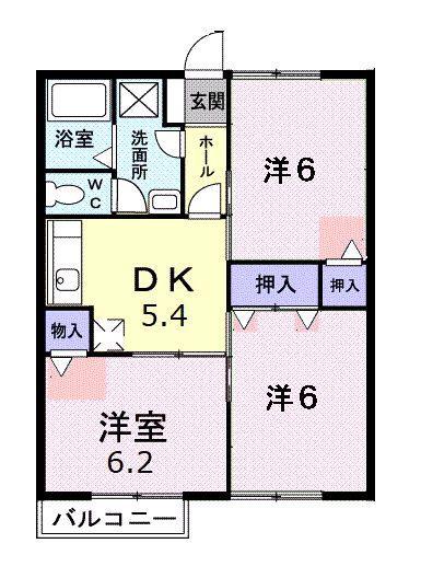 ファミールメゾン吉村B(3DK/1階)の間取り写真