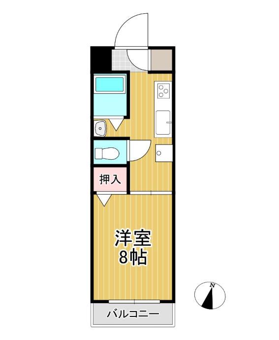 第1コーポ江頭(1DK/2階)の間取り写真