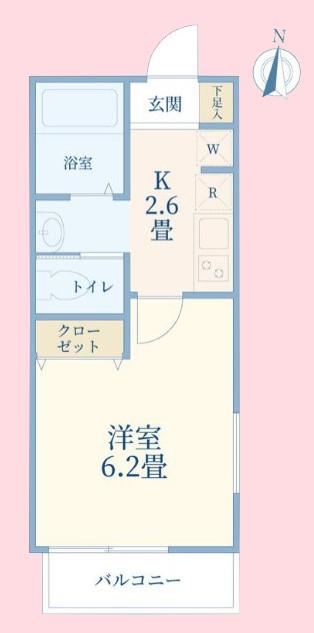 キャメル与野本町IV(1K/1階)の間取り写真