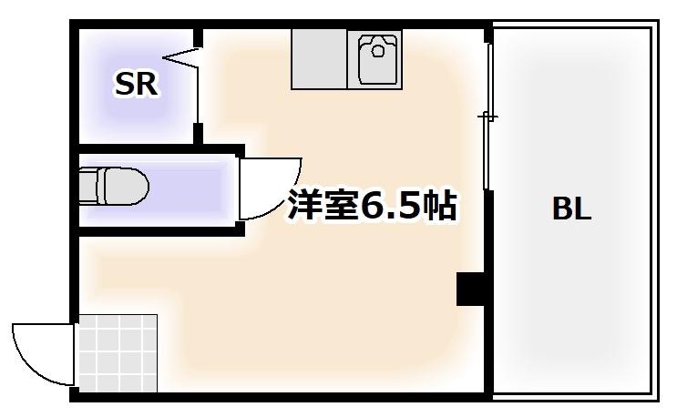 ハウス佑(ワンルーム/1階)の間取り写真
