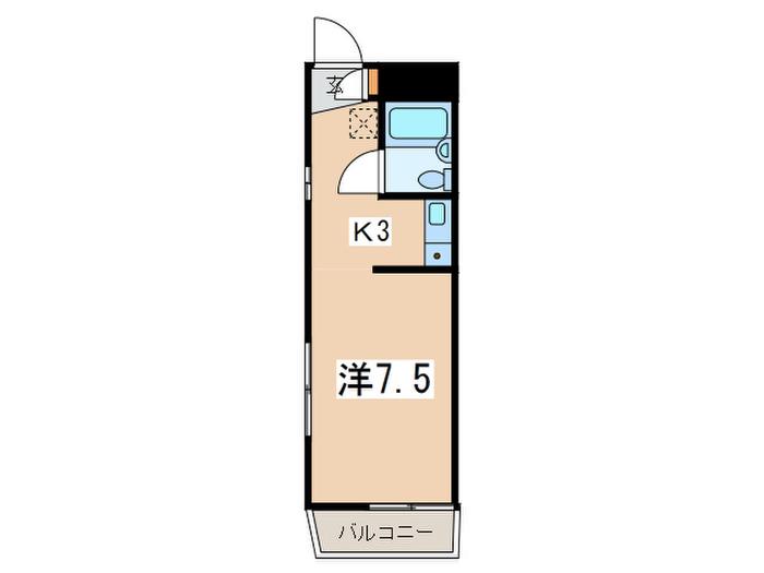 パーソネージュ横浜(1K/2階)の間取り写真
