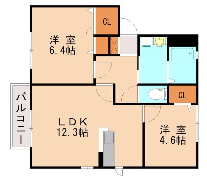 シャーメゾンエンリッチA(2LDK/1階)の間取り写真
