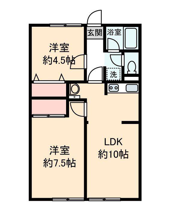 シティハイムタカハシ(2LDK/1階)の間取り写真