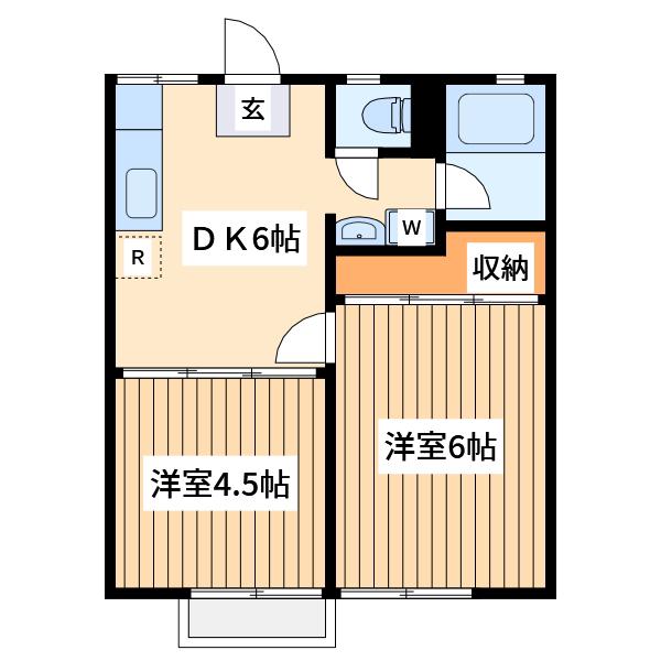 綱島ニューハイツ(2DK/2階)の間取り写真