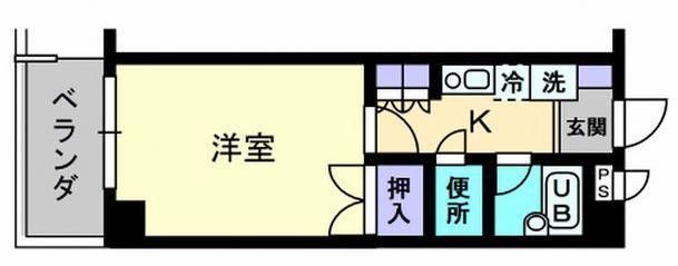 パルクピア(1K/2階)の間取り写真