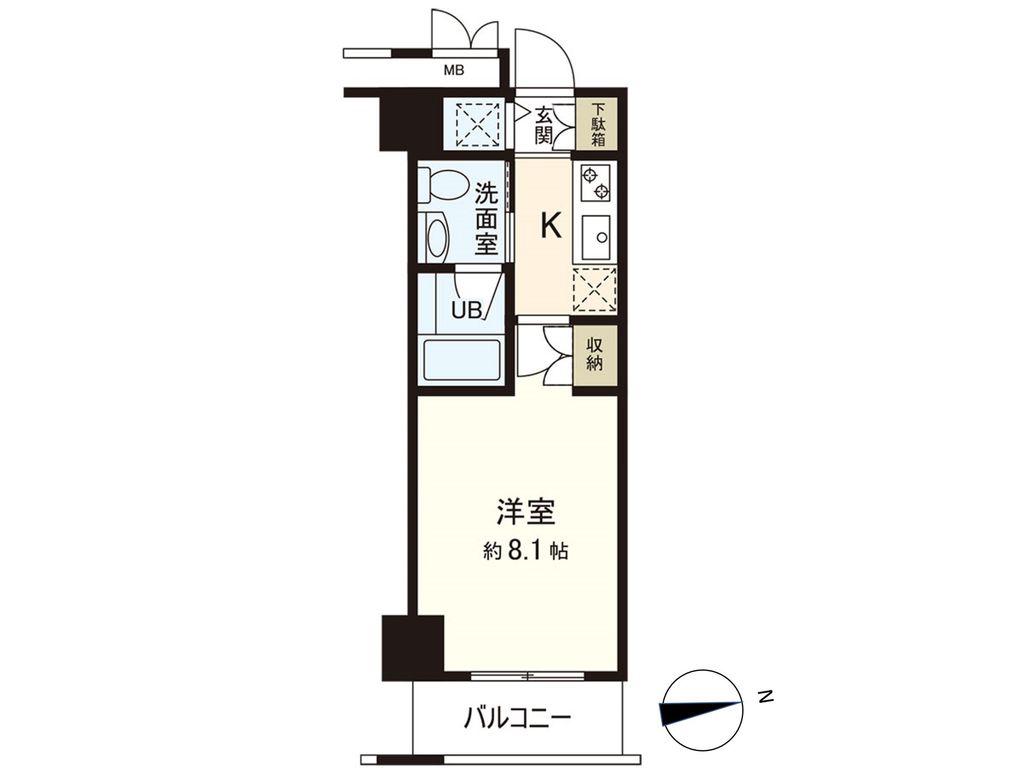 レジデンス仙台駅東(1K/7階)の間取り写真