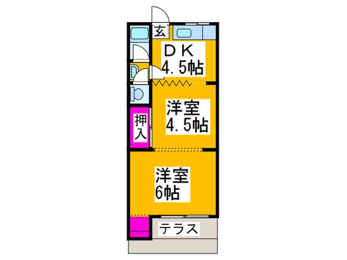 清鳳マンション(2DK/1階)の間取り写真