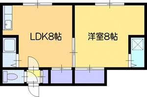 ラピュタ文京台(1LDK/2階)の間取り写真