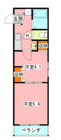 アルコープ2(2K/1階)の間取り写真