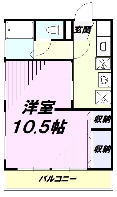 パルティール(1K/2階)の間取り写真