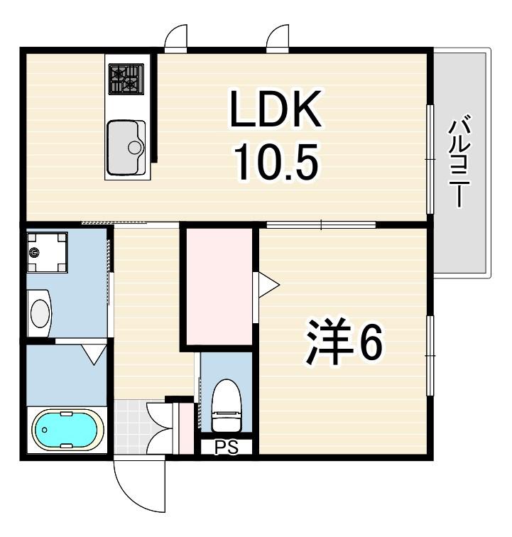 カーサビアンカ(1LDK/1階)の間取り写真