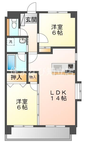 メゾンローズ(2LDK/4階)の間取り写真