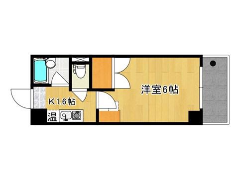 レジデンスカープ甲府(1K/7階)の間取り写真