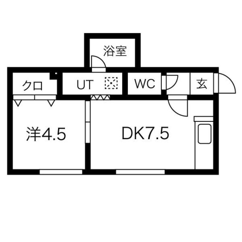 サークルI澄川B棟(1LDK/3階)の間取り写真