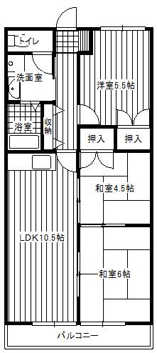 BEVERY HILLS(3LDK/3階)の間取り写真