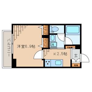 スカイグランデ(1K/2階)の間取り写真