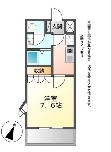 コンフォースK(1K/1階)の間取り写真