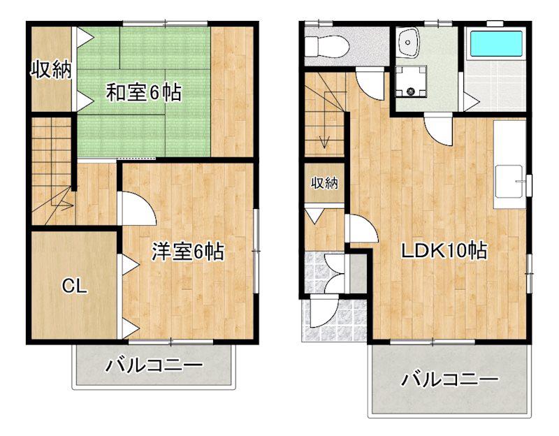 ウッドベル須川(2LDK/1階)の間取り写真